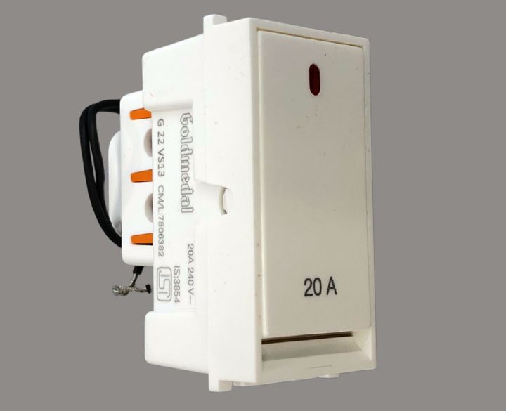 Air 20A 1 Way Switch with Indicator Aero 181021  White